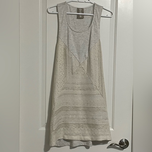 dolan Tops - DOLAN shift dress with gold and cream embroidered front size 8